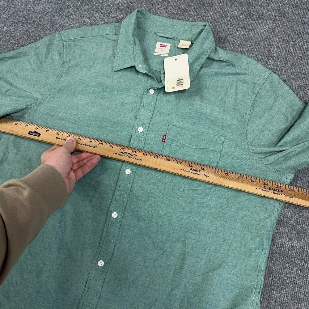 Levis Shirt Mens‎ XL Green The One Pocket Poplin Long Sleeve Button Up NEW